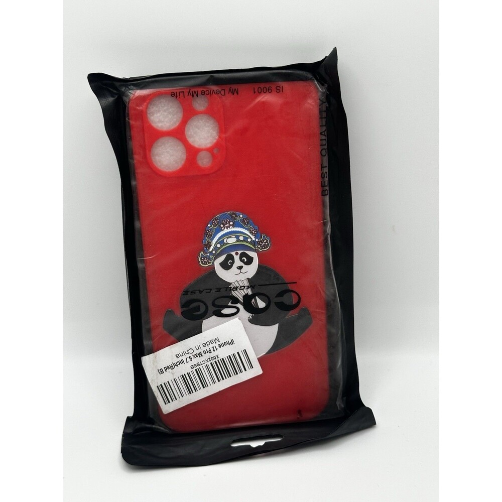 Panda Design Red Jelly Case for iPhone 12 Pro Max 6.7" (Red B)